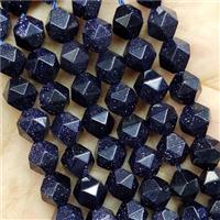 Blue Sandstone Beads Cut Round, approx 9-10mm [GB16062-10MM]