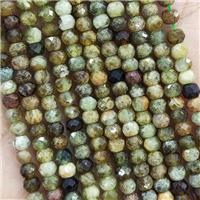 Natural Green Garnet Beads Faceted Rondelle, approx 4mm [GB16172]