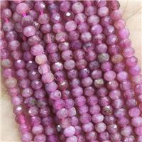 Natural Pink Tourmaline Beads Faceted Rondelle, approx 4mm [GB16173]