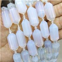 White Opalite Beads Prism, approx 13-27mm, 12pcs per st [GB16336]