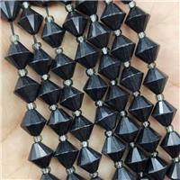 Black Shungite Beads Bicone, approx 8mm [GB16476]