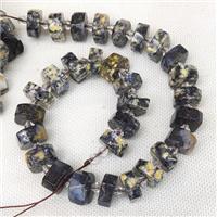 Natural Ocean Agate Heishi Beads Cut Darkblue Yellow, approx 14-18mm [GB16556]