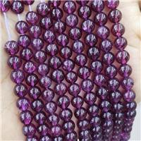 Natural Garnet Beads Purple Smooth Round A-Grade, approx 6mm dia [GB16576]