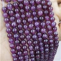 Natural Garnet Beads Purple Smooth Round B-Grade, approx 6mm dia [GB16577]