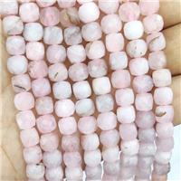 Natural Pink Morganite Beads Faceted Cube, approx 7-8mm [GB16629]