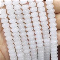 White Jade Beads Rondelle Smooth Dye, approx 5x8mm [GB16698]