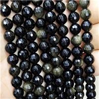 Gold Obsidian Beads Faceted Round, approx 6mm dia [GB16884-6MM]