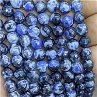 Blue Fire Agate Beads Faceted Round Electroplated, approx 8mm dia [GB17004-8MM]