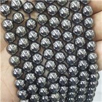 Natural Pyrite Beads Smooth Round, approx 6mm dia [GB17008-6MM]