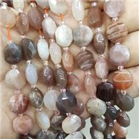 Natural Moonstone Beads Multicolor Faceted Coin, approx 12mm [GB17019]