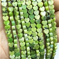 Olive Australian Chrysoprase Beads Heart, approx 6mm [GB17126]