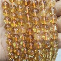 Natural Citrine Beads Yellow Smooth Round A-Grade, approx 10mm dia [GB17553-10MM]