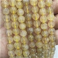 Natural Gold Rutilated Quartz Beads Smooth Round, approx 10mm dia [GB17559-10MM]