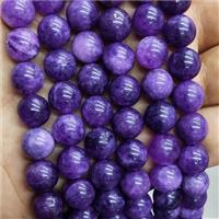 Purple Jade Beads Dye Smooth Round, approx 8mm dia [GB18019-8MM]