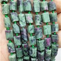 Natural Ruby Zoisite Beads Green Column, approx 7-14mm [GB18086]