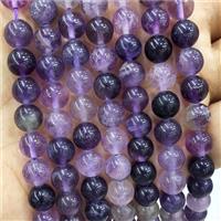 Natural Purple Fluorite Beads Smooth Round, approx 8mm dia [GB18113-8MM]