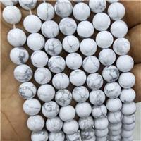 White Howlite Turquoise Beads Smooth Round, approx 4mm dia [GB18203-4MM]