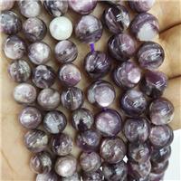 Natural Peruvian Lepidolite Beads Smooth Round Purple, approx 6mm [GB18341-6MM]