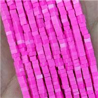 Hotpink Oxidative Agate Square Beads, approx 1x2mm [GB18471]