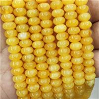 Jade Beads Golden Dye Smooth Rondelle, approx 8mm [GB18561]