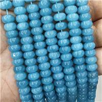 Jade Beads Teal Dye Smooth Rondelle, approx 8mm [GB18563]