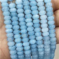 Jade Beads Blue Dye Smooth Rondelle, approx 8mm [GB18564]