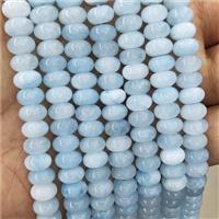 Jade Beads Lt.blue Dye Smooth Rondelle, approx 8mm [GB18565]