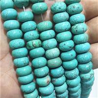 Teal Magnesite Turquoise Beads Smooth Rondelle, approx 8x12mm [GB18658-8X12MM]