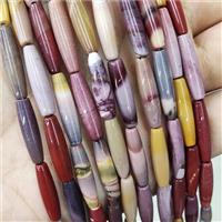 Natural Mookaite Rice Beads Multicolor, approx 5x20mm, 20pc per st [GB18736]