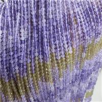 Natural Purple Amethyst Yellow Apatite Beads Faceted Round, approx 4mm [GB18837]