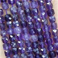 Natural Purple Amethyst Beads Faceted Cube, approx 3.7-4.4mm [GB18974]
