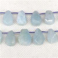 Natural Blue Aquamarine Beads Faceted Teardrop Topdrilled, approx 10-16mm [GB19182]