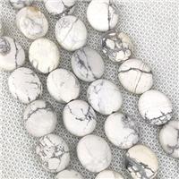 White Howlite Turquoise Oval Beads, approx 12-14mm [GB19231]