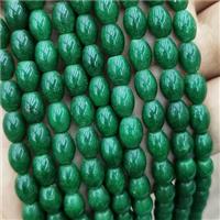 Chinese Taiwan Jadeite Rice Beads Green Dye, approx 6-8mm [GB19445]