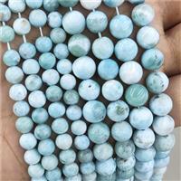 Natural Larimar Beads A-Grade Smooth Round, approx 6mm [GB19479-6MM]