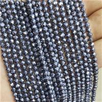 Natural Terahertz Stone Beads Silver Faceted Round, approx 2mm [GB20032-2MM]