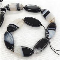 Agate Druzy Oval Beads Black White, approx 20-40mm [GB20153]
