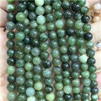 Natural Verdite Beads Green Smooth Round Fuchsite, approx 8mm dia [GB20323-8MM]