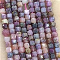 Natural Ruby Beads Faceted Cube, approx 3mm [GB20822]
