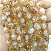 Natural Citrine Beads Yellow B-Grade Smooth Round, approx 8mm dia [GB20860-8MM]