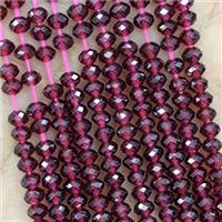 Natural Garnet Beads Faceted Rondelle, approx 3x4mm [GB21036]