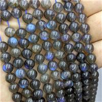 Natural Labradorite Beads Blue Flash AAA-Grade Smooth Round, approx 8mm [GB21162-8MM]