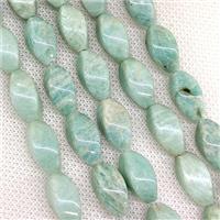 Natural Green Amazonite Twist Beads, approx 8-16mm [GB21222]