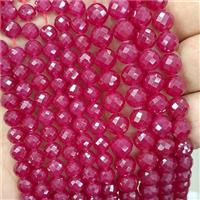 Natural Ruby Corundum Beads Red Treated Faceted Round, approx 6mm [GB21317-6MM]