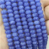 Jade Beads Blue Dye Smooth Rondelle, approx 8mm [GB21356]