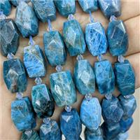 Natural Blue Apatite Cuboid Beads Faceted, approx 12-16mm [GB21584]
