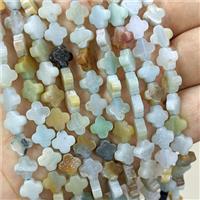 Natural Chinese Amazonite Clover Beads, approx 8mm [GB21697]