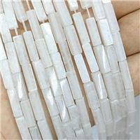 White Jade Cuboid Beads, approx 4x4x13mm [GB21756]