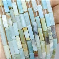 Natural Chinese Amazonite Cuboid Beads, approx 4x4x13mm [GB21768]