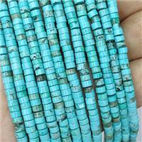 Natural Blue Magnesite Turquoise Heishi Beads, approx 4mm [GB22091]